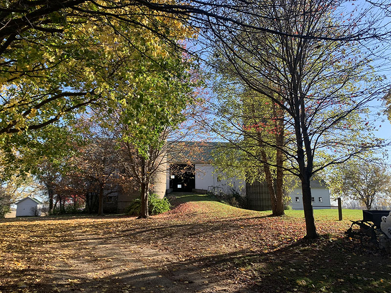 Fall image front of Barn 1893 Hampshire Il event venue